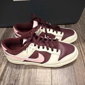 Nike Dunks Burgundy and Pink Sneakers